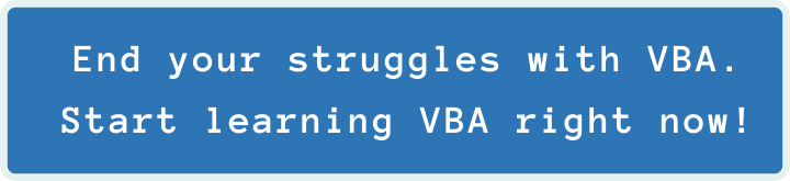 Banner ad for Learning VBA Programming online course