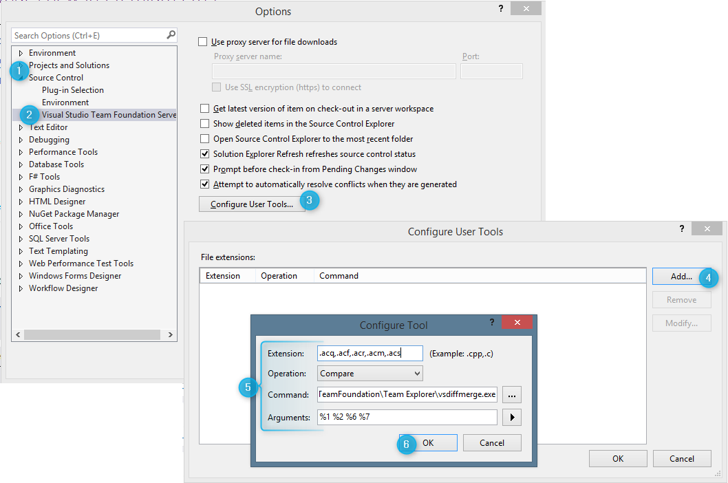 Steps to configure vsDiffMerge in Visual Studio