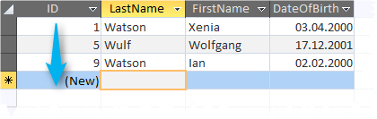 Access Query results implicitely ordered by primary key