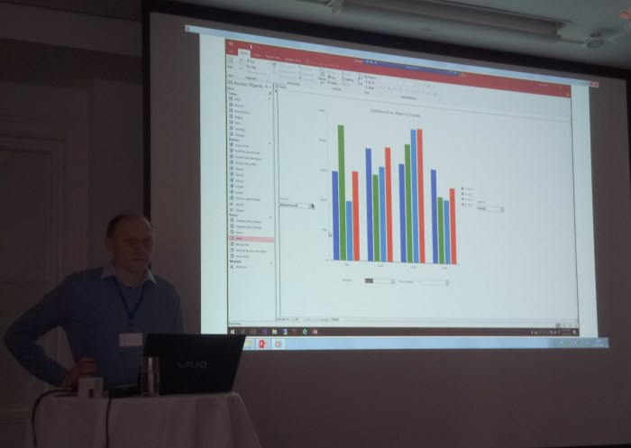 Karl Donaubauer plays a Access 2019 Modern Charts demo video at AccessDevCon2018