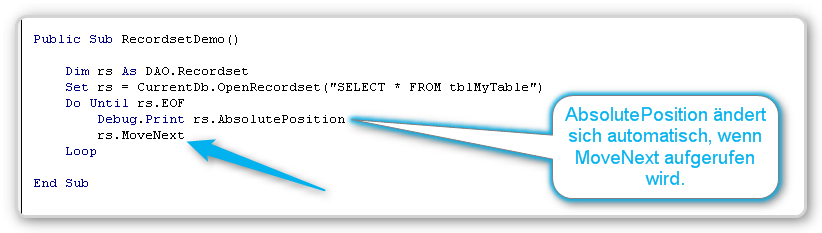 Verwendung des DAO.Recordset Objektes in VBA