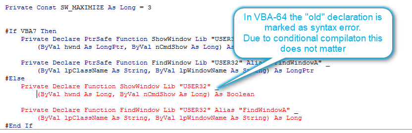 Syntax error higlighting in x64